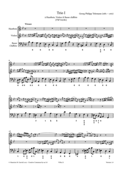 G.P. Telemann, 6 Trio - Score sample
