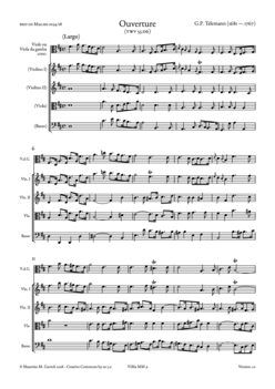 G.P. Telemann, Ouverture in D maj, TWV 55:D6 - Score sample