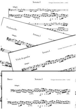 G. Antoniotto, XII Sonate op. 1, vlc & b.c. - Score sample