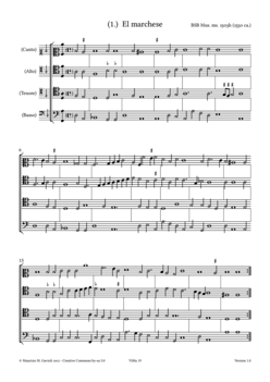 Anon., 14 Dances in 4 parts - Score sample