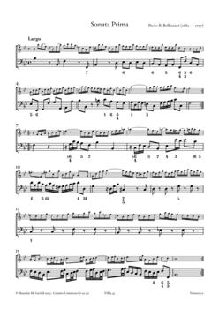 P.B. Bellinzani, Sonate a flauto solo, op. 3 - Score sample