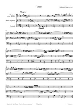 F. Chelleri, Trio in G Maj. (V.no, V.d.G., B.c.) - Score sample