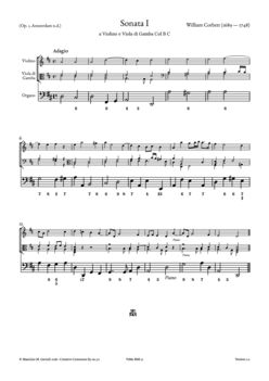 W. Corbett, Trio-sonata Op. 1, no. 1 - Score sample