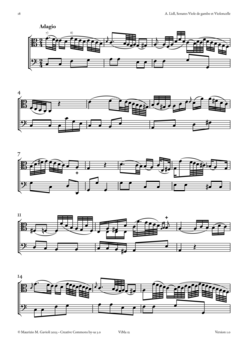 A. Lidl, 6 Sonates pour viole da gambe et violoncelle - Score sample