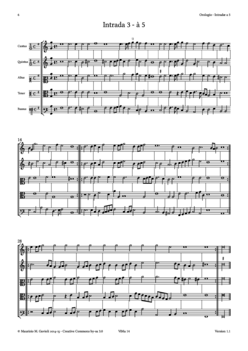 A. Orologio, Intradæ a 5 e a 6 - Score sample