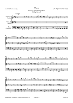 J.C. Pepusch, Trio in E min. (Flt. or V.no, V.d.G., B.c.) - Score sample