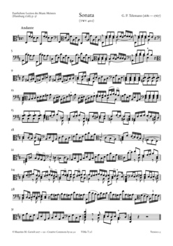 G.P. Telemann, 09 – Instr. Works with Viola da Gamba, TWV 40 - Score sample