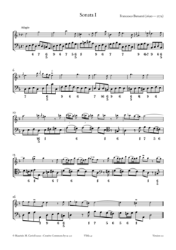 F. Barsanti, Sonatas for a flute, Op. 1 - Score sample